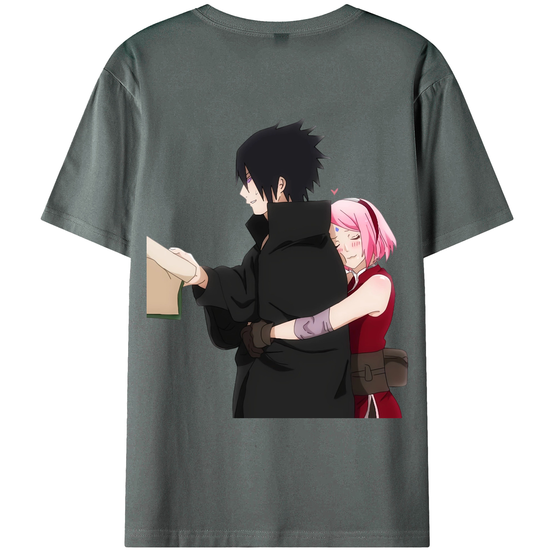 （画像用） NARUTO -ナルト- うちは サスケ Uchiha Sasuke 綿100％ メンズ半袖Tシャツ（バックプリント） 通気性